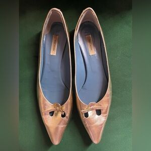 Marc Jacobs Gold Pointed Flats